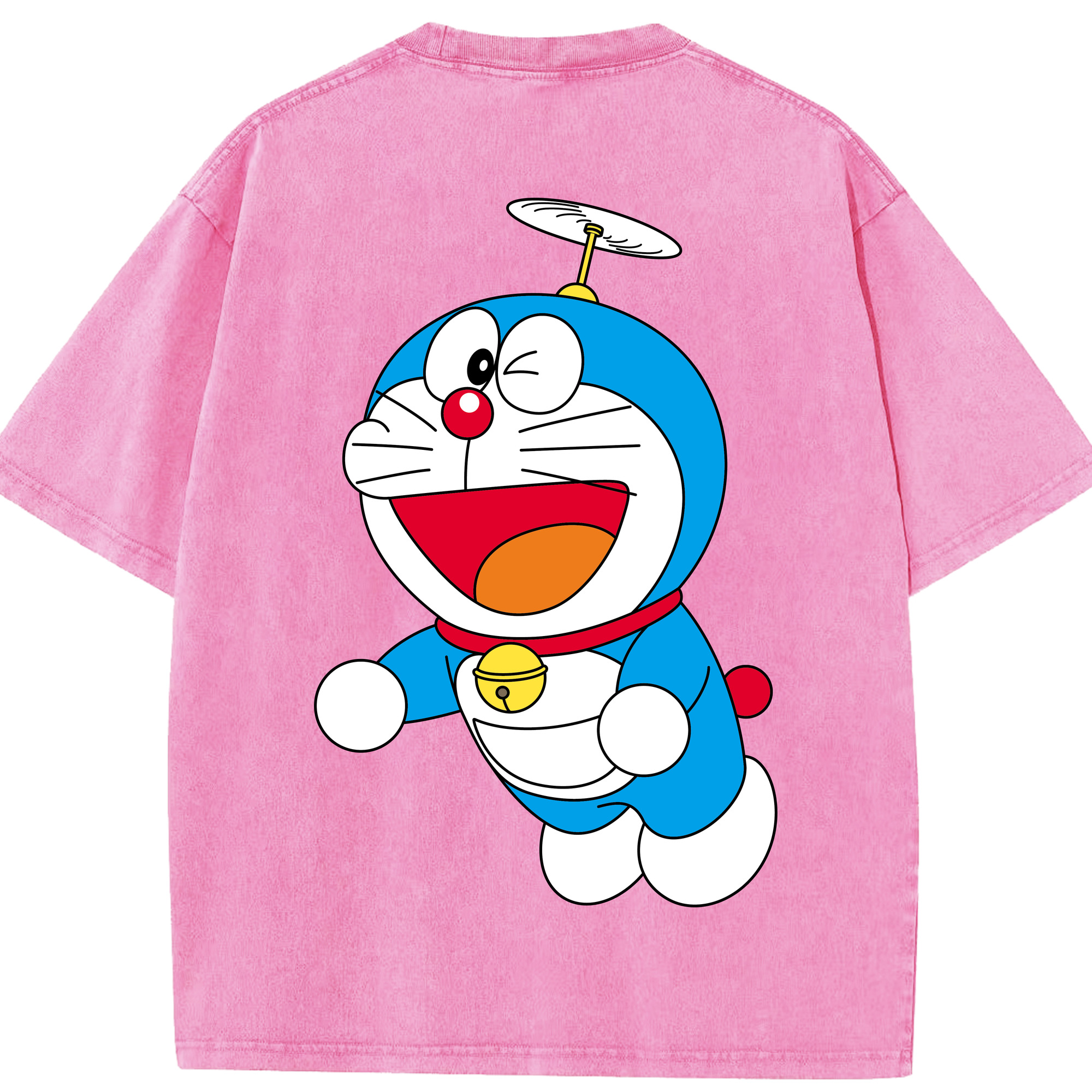 （画像用） ドラえもん Doraemon 綿100% ヴィンテージ風 半袖Tシャツ（背面プリント）